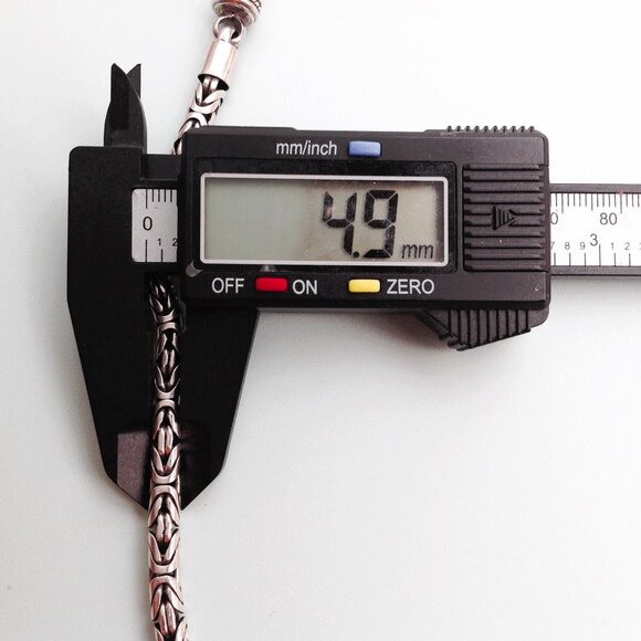 Sterling Silver 925 Byzantine Bracelet  w Barrel Clasp 7.5" - Picture 15 of 15